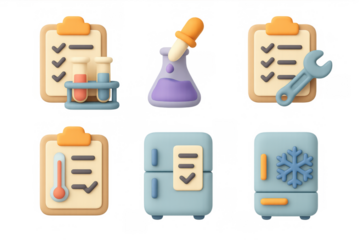 Laboratory and diagnostics icon set for science and medical design projects