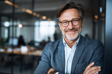 senior businessman in office