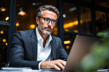 businessman working on laptop