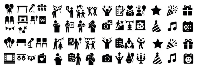 Icon set: celebration and party elements