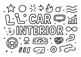 Obraz premium Car Interior Icons