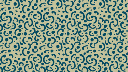 Seamless teal swirl pattern on a light background with decorative abstract curves ideal for textiles, wallpaper, wrapping and modern design.