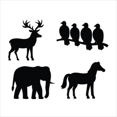 deer silhouettes vector