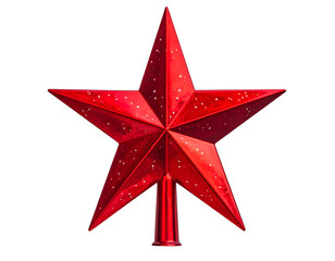 Obraz premium Christmas tree topper star isolated on transparent background