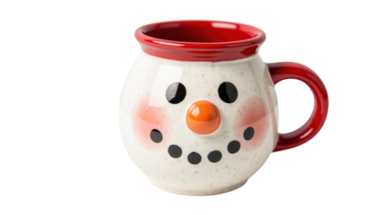Cute snowman mug with cheerful design, perfect for holiday beverages and festive gatherings. Ideal for winter celebrations and cozy moments