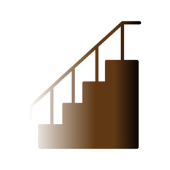 stairs_iconA bold black silhouette icon of ascending stairs with a handrail, representing elevation, levels, steps, architecture, and upward movement.