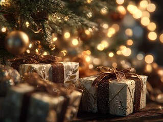 christmas tree and gifts