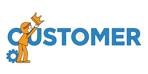 Customer is King Business Service Concept Illustration