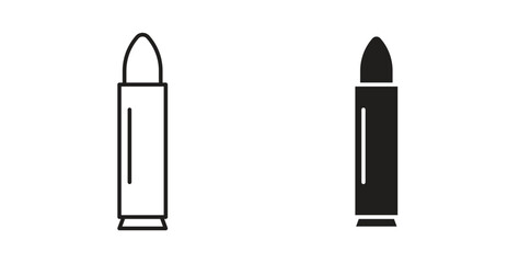 Bullet icons in line designs. solid silhouette style in black