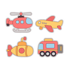 Cute cartoon transport vehicles collection