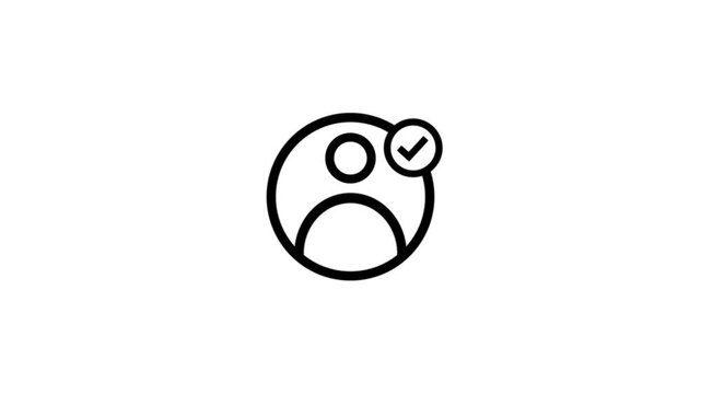 Minimalist black outline icon representing a user profile or person, isolated on a clean white background, symbolizing identity, account, or human representation in digital contexts.