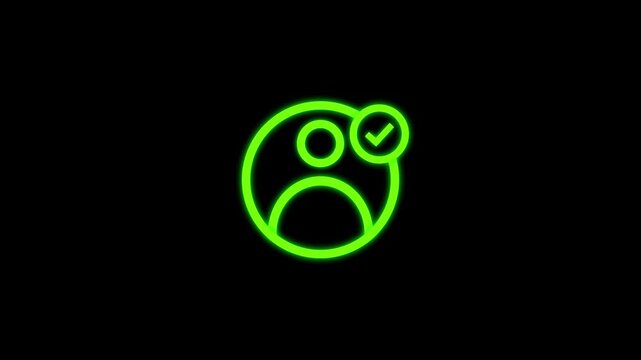 Simple neon green human profile icon on a dark background, digital art, representing identity, user, login, or avatar