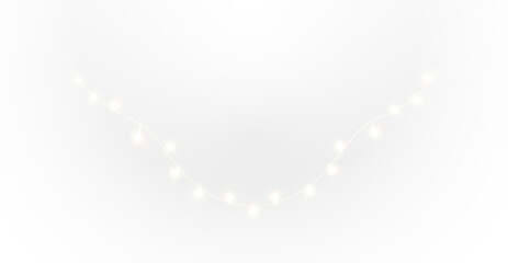 Snow-season light strand PNG Overlay for Christmas layouts, enhancing borders, frames and celebration cards with soft glowing highlights.