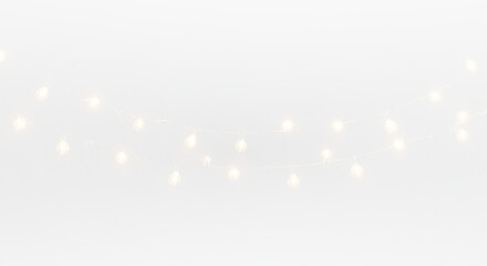 Christmas decorative light chain PNG Overlay ideal for enhancing banners, greeting cards and festive compositions with soft glowing detail on transparent background.