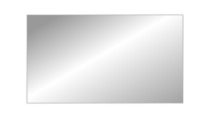 16:9 ratio rectangular transparent glass plate with realistic light glare and reflection. Shiny and glossy clear gradient glass panel for monitor, laptop or TV screen mockup. Vector illustration.