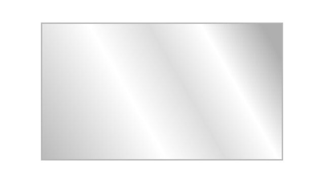 16:9 ratio rectangular transparent glass plate with realistic light glare and reflection. Shiny and glossy clear gradient glass panel for monitor, laptop or TV screen mockup. Vector illustration.