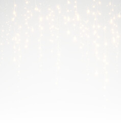 Seasonal Christmas garland PNG Overlay for greeting cards, banners and festive layouts, offering a gentle glowing effect on transparent background.