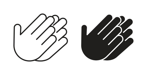 Obraz premium Clap icons in line designs. solid silhouette style in black