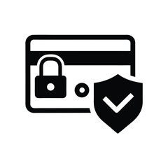 Secure credit card featuring a padlock and shield offers financial security online now