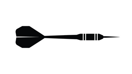 A simple silhouette icon of a single dart used for playing the game of darts