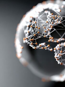 Explore digital connections across the world with a close-up view of a network globe highlighting South America