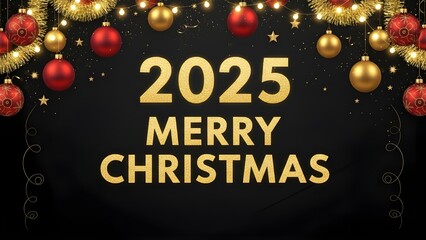 merry christmas 2025 greeting with festive text and holiday design 