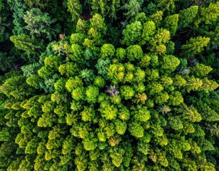 Naklejka premium Lush green forest canopy