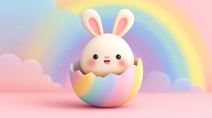 easter bunny with eggs