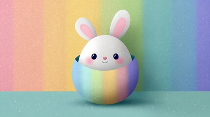 easter bunny with eggs