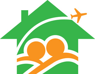 Home Family Travel Holiday Logo Design Real Estate Vector Template Icon