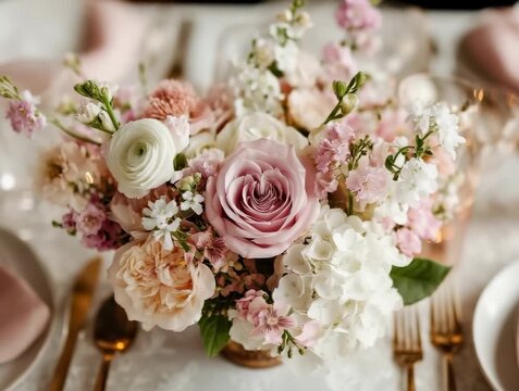 Beautiful floral centerpiece arrangement for elegant dining occasions