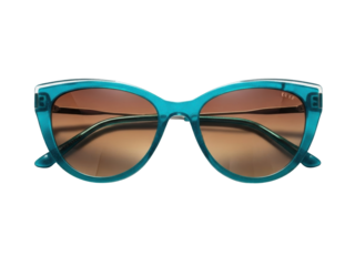 Isolated bright aqua sunglasses with gradient lenses for sun protection fashion accessory