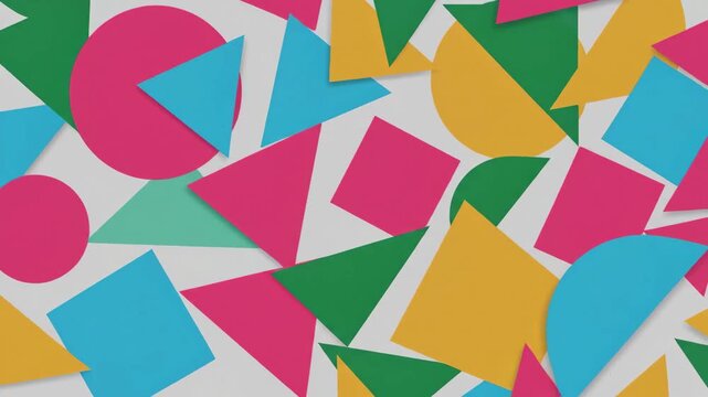Vibrant Abstract Geometric Shapes Pattern Background Loop.