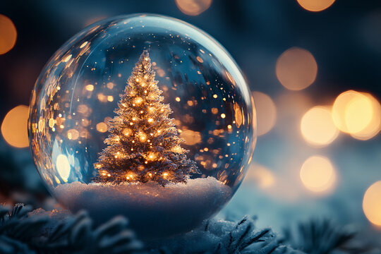 Christmas ball in the snow