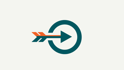 Icon of arrow target, business strategy and marketing achievement vector illustration.