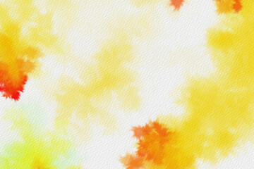 Bright yellow and orange watercolor background with soft abstract texture and warm tones.