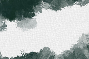 Dark green watercolor border on textured paper, abstract artistic background for design projects