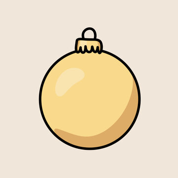 Golden Christmas Ball 3d Style Vector Illustration Icon Isolated on Light Background