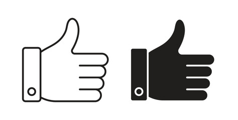 Like icons in line designs. solid silhouette style in black