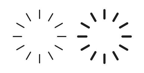 Loading icons in line designs. solid silhouette style in black