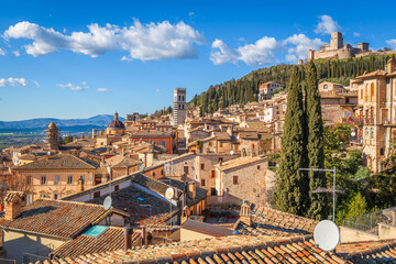 Assisi, Italy Rooftop Hilltop Old Town Skyline