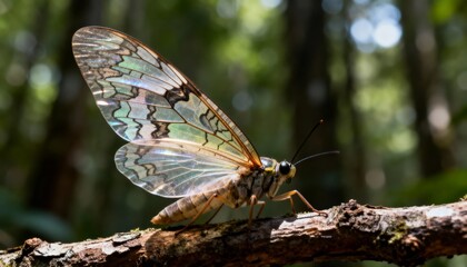 Obraz premium Ultra-Detailed Macro Insect — Vibrant Wings, Exotic Species & Extreme Close-Up Photography
