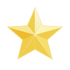 Fototapeta premium Shiny Golden Star Illustration with Points and Shimmering Gradient Effect