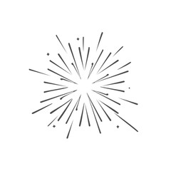 Fototapeta premium Bursting Star Rays Decorative Sunburst Outward Lines Explosion Effect Element