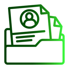Professional Agency Resume File Icon from Curriculum Vitae Icon Collection (Outline Gradient style)