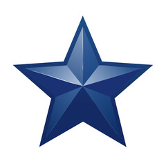 Obraz premium A Single Isolated Five Pointed Star in Patriotic Deep Blue with Shine and Light