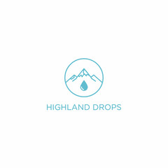 Obraz premium Highland Drops Mountain Water Purity Logo