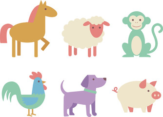 Obraz premium Cartoon Animals Illustration