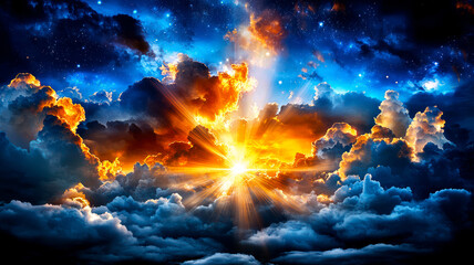 Fantastic cloudscape high above in the atmosphere