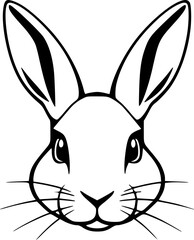 Bunny Head Silhouette Design Minimal Cute Animal Symbol